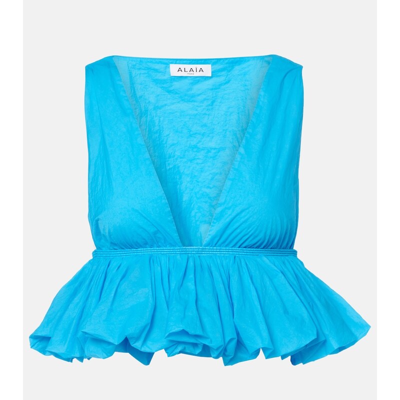 Alaia AlaÃ¯a Gathered crop top