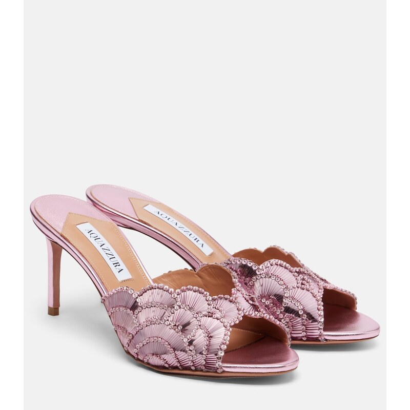 Aquazzura Ce Soir sequined mules