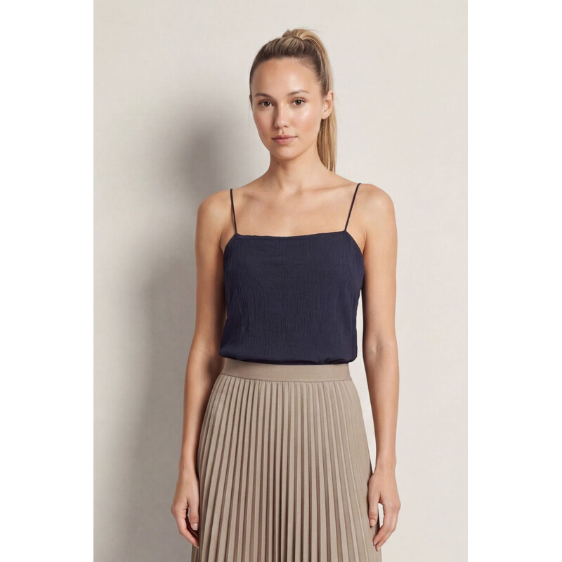 HALENKA GANT CRINKLED STRAP TOP EVENING BLUE
