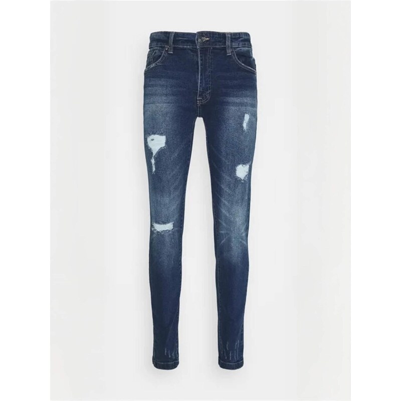 Denim Project Džíny  DPMMr Red Destroy  tmavě modrá