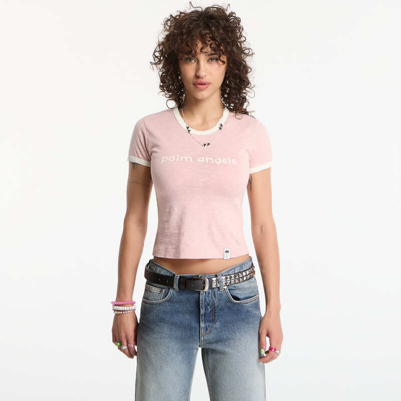 Tričko Palm Angels Hollywood Slim Tee Rose Pink/ Off White S