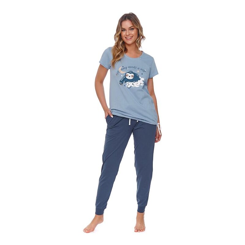 DN Nightwear Mateřské dámské pyžamo Sweet Dreams modré
