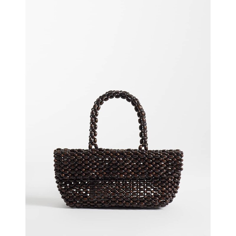 Mango beaded handbag in brown