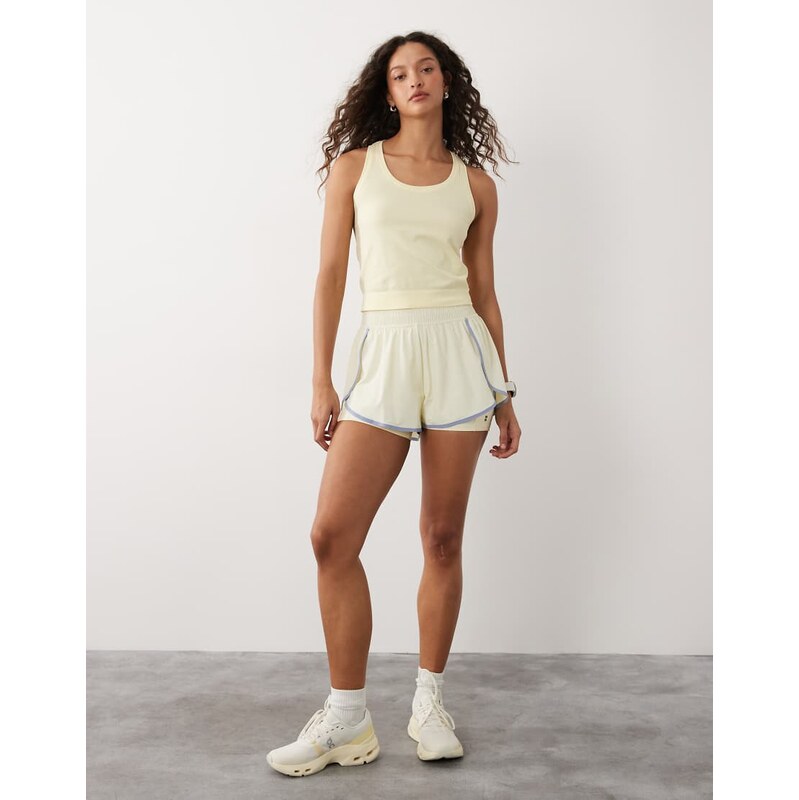 Sweaty Betty 2-in-1 multi-train shorts in yellow with contrast