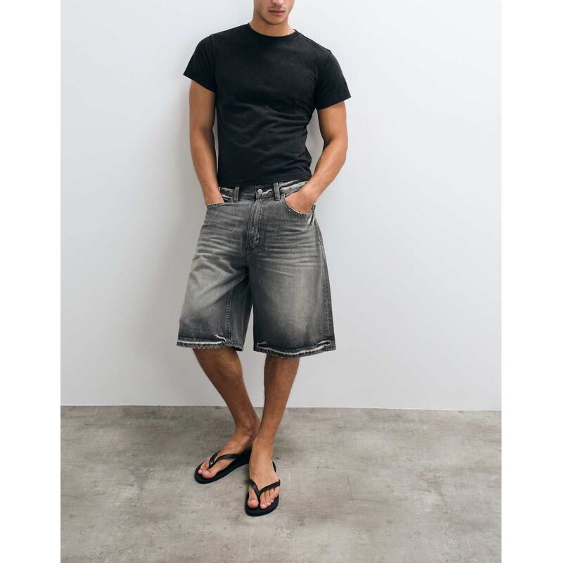 Cheap Monday distressed jorts in washed black