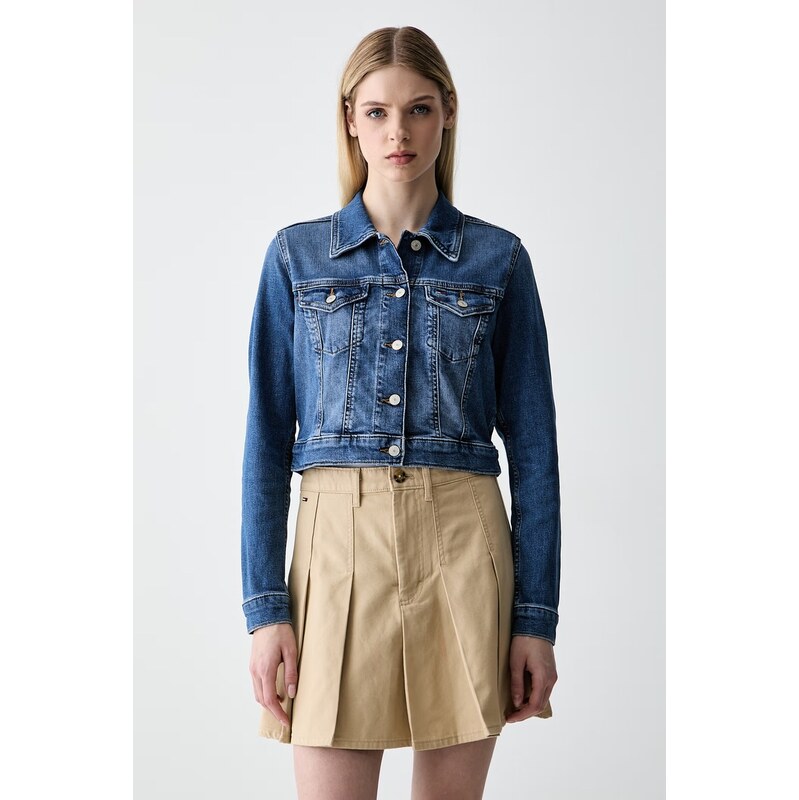Tommy Jeans přechodová bunda dámská džínová