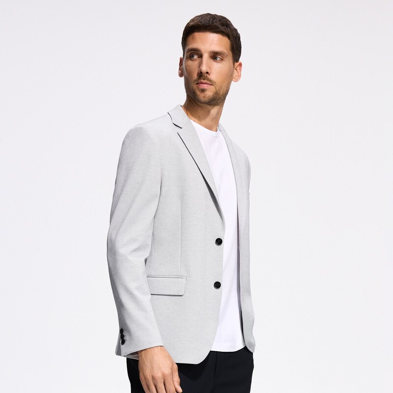 Reserved - Blejzr slim fit - světle šedá