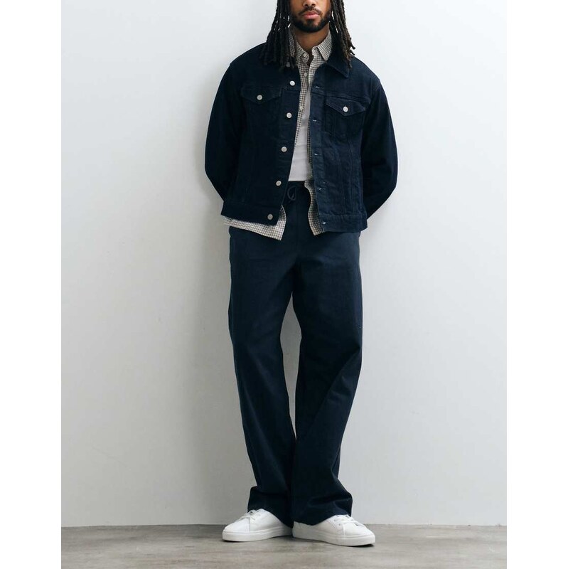 ASOS DESIGN loose trouser in navy