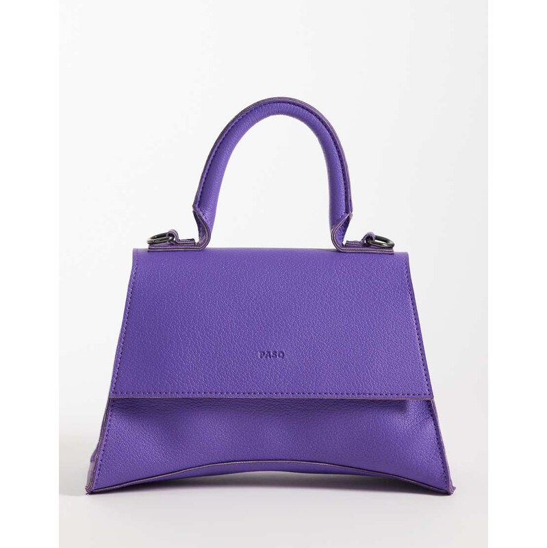 PASQ mini curved bottom grab bag with cross body strap in ultra