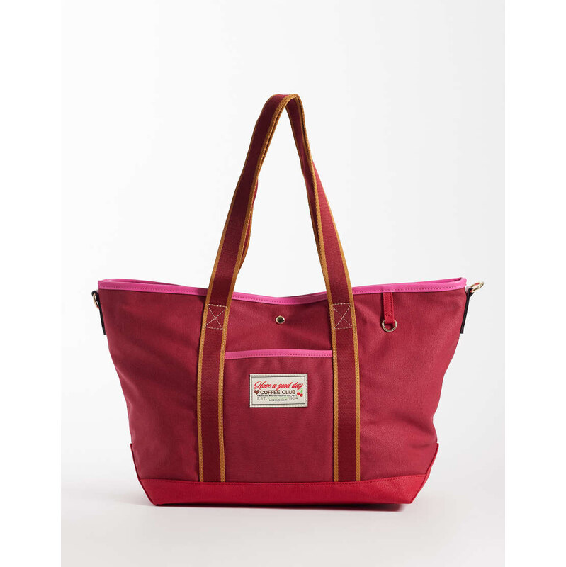 Accessorize canvas shopper tote bag in pink