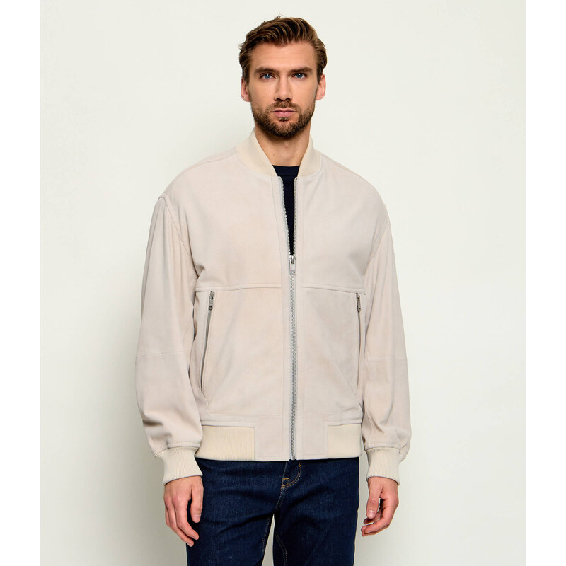 BOSS ORANGE Bunda bomber Jonorve | semiš | Slim Fit s přídavkem