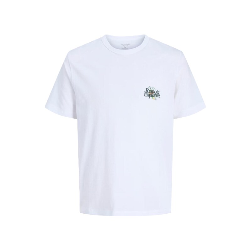 JACK & JONES Tričko JORMontauk tmavě zelená / oranžová / bílá
