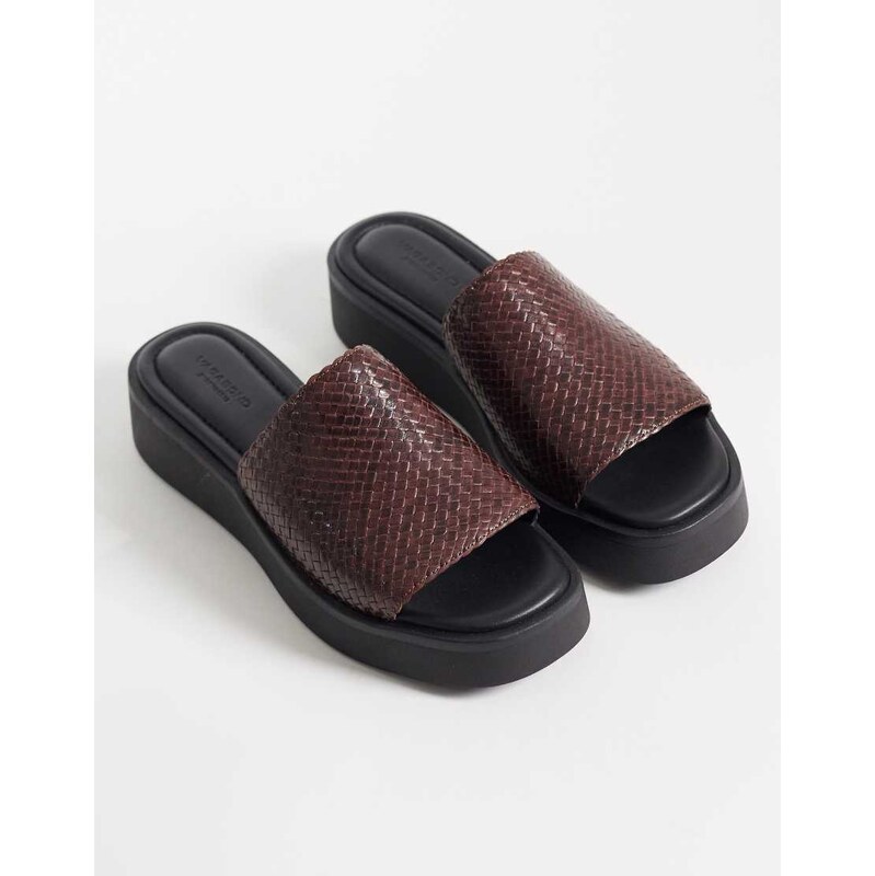 Vagabond Shoemakers Danya leather woven flatform sandals in