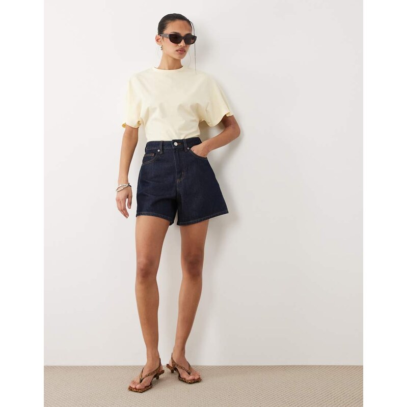 Cotton On high 90s denim short in aries blue