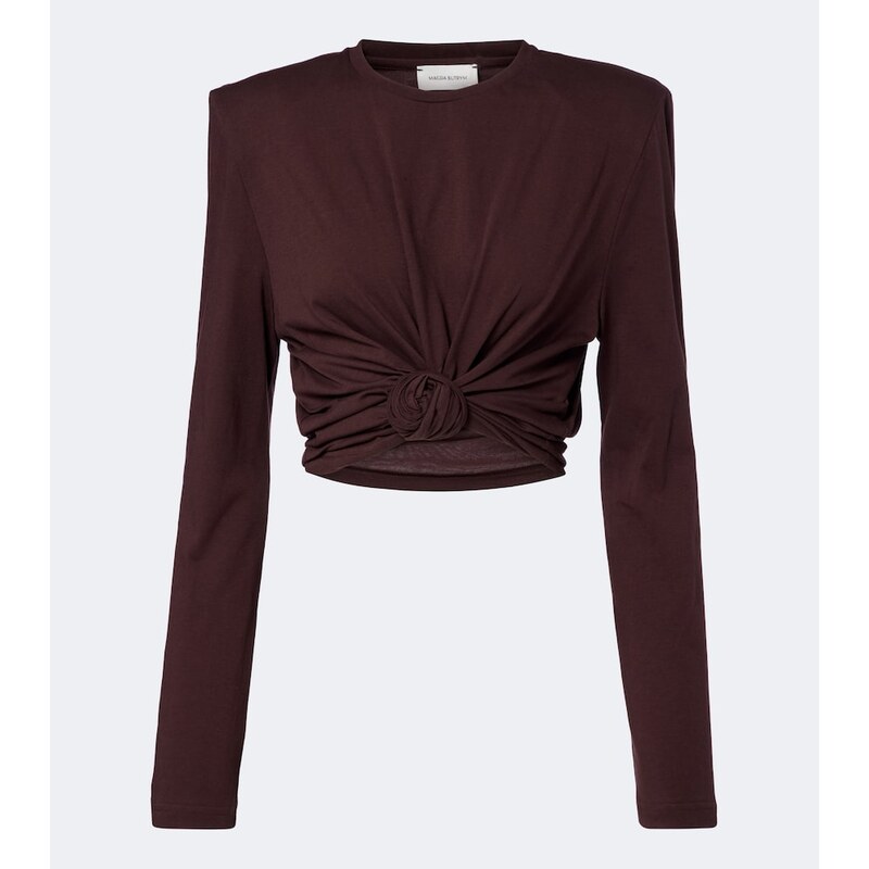 Magda Butrym Cotton-blend jersey crop top