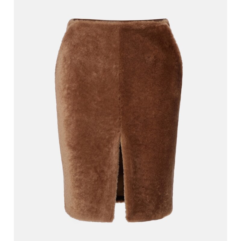 Saint Laurent Shearling pencil skirt