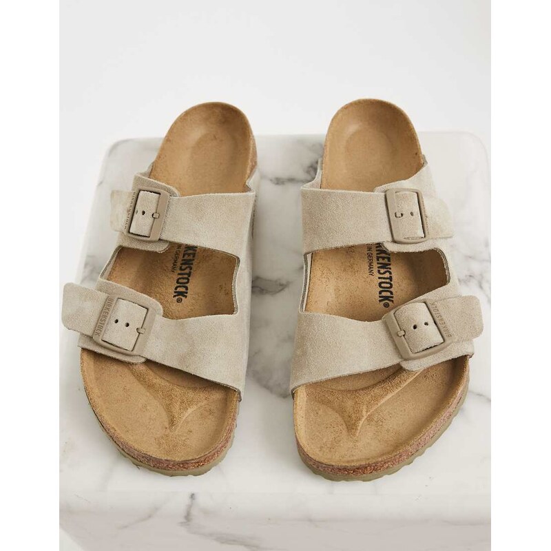Birkenstock Arizona suede sandals in faded khaki-Green