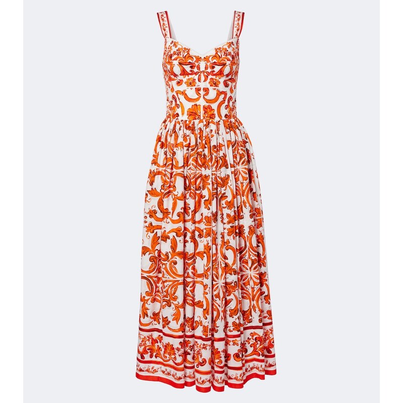 Dolce&Gabbana Majolica cotton poplin maxi dress