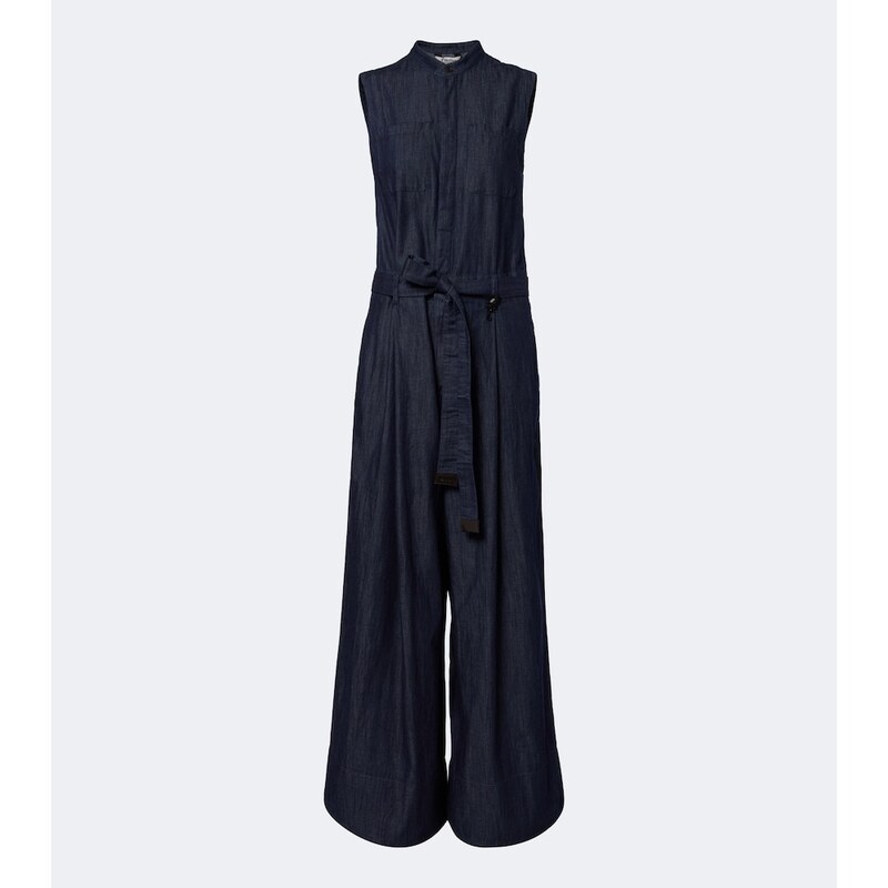 S Max Mara Wide-leg denim jumpsuit
