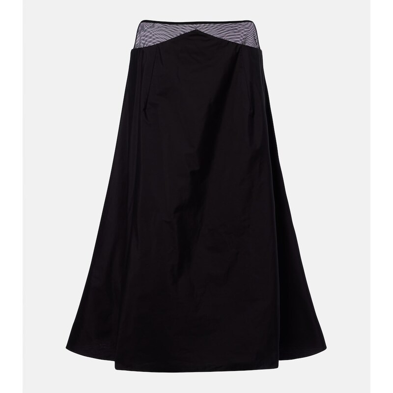The Row Irella cotton poplin midi skirt