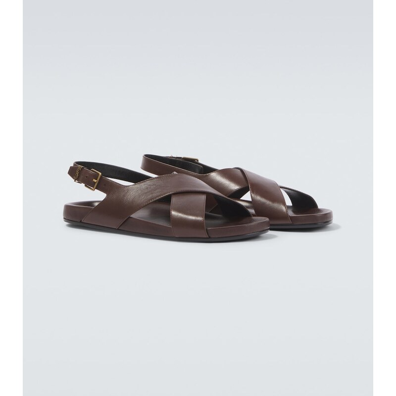 Saint Laurent Helios Cassandre leather sandals