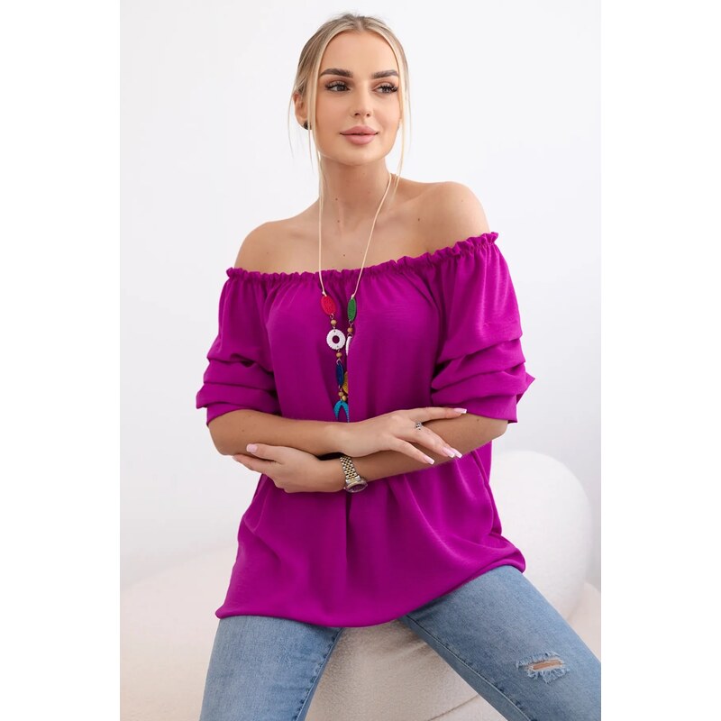 Kesi Dámská halenka Kylie IT-29 s náhrdelníkem