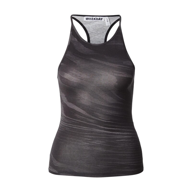 WEEKDAY Top Diya tmavě šedá / černá
