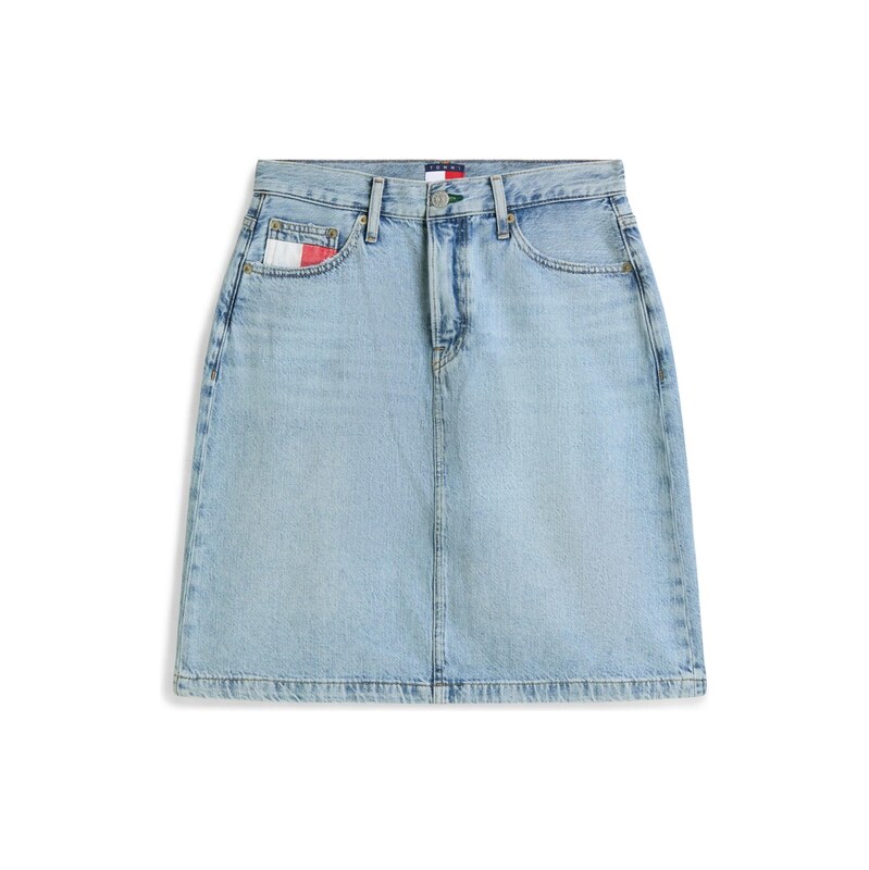Tommy Jeans Sukně CLAIRE modrá džínovina