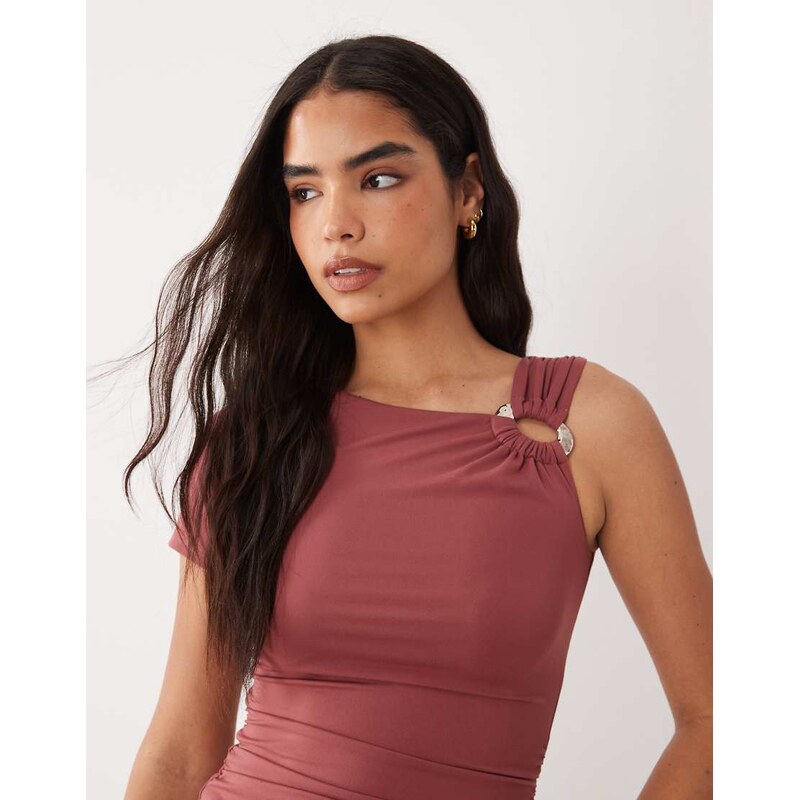 Cotton On eyelet off the shoulder sinched waist top in lagoon