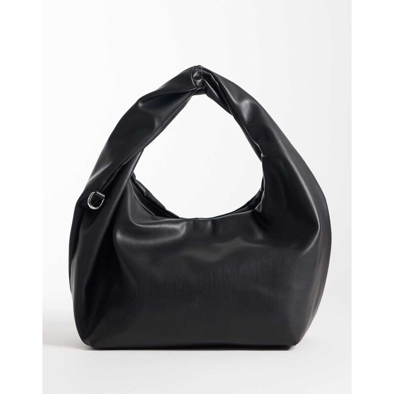 PASQ twist handle shoulder bag in black