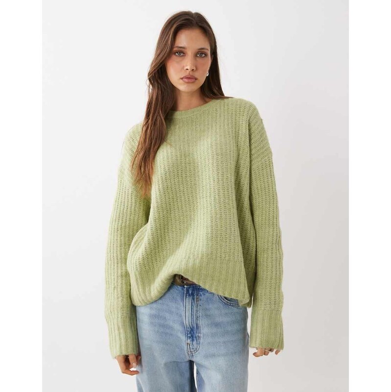 Cotton On Luxe crew neck sweater in lofty pixie green