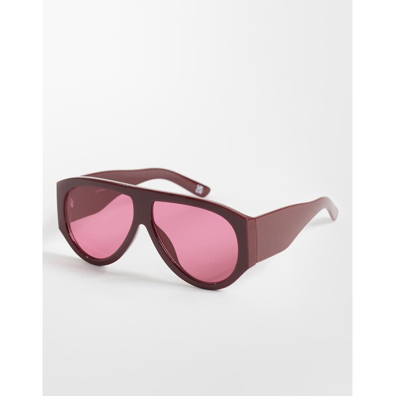 ASOS DESIGN aviator sunglasses with wide temple in tonal