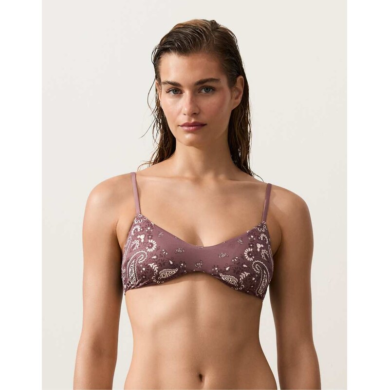OYSHO Bandana bikini top in brown