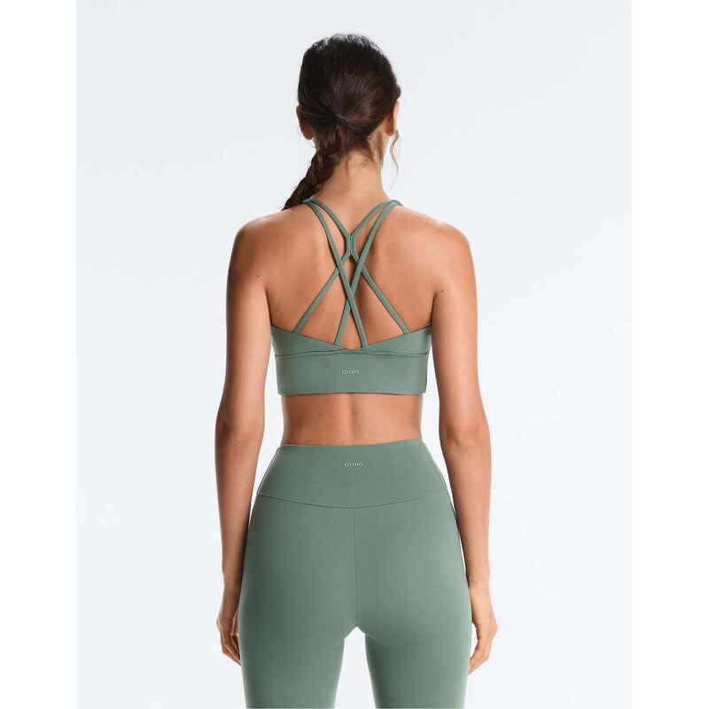 OYSHO Medium-support comfortlux sports bra with cups in green