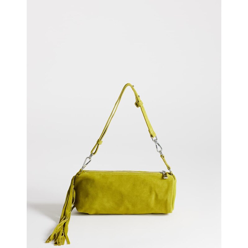 Topshop Jemma small real leather tassel medium shoulder bag in