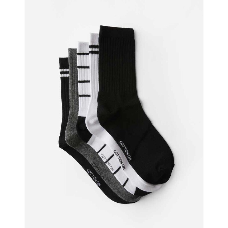 Cotton On 5pk crew sock in multi - MULTI