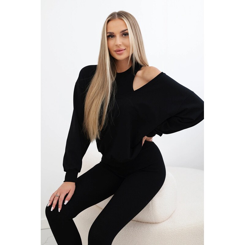 Kesi 3dílný set mMikina + top + legíny černé