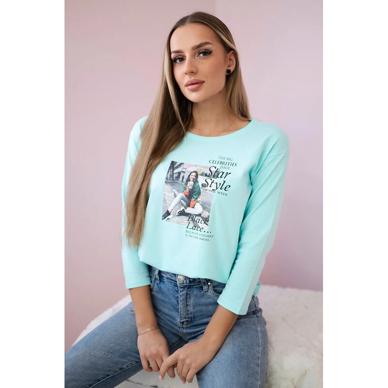 Kesi Halenka s potiskem Star Style mint