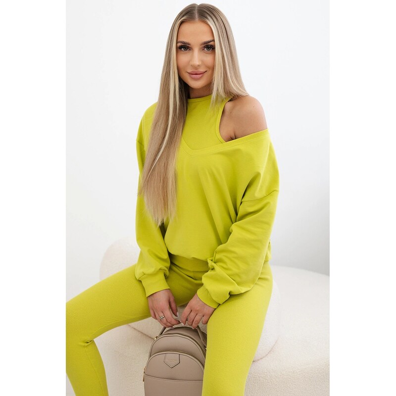 Kesi 3dílný set mMikina + top + legíny kiwi