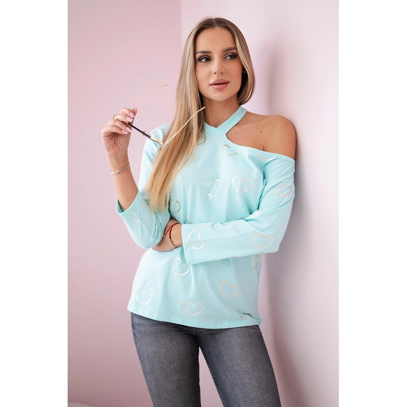 Kesi Halenka s potiskem srdce mint