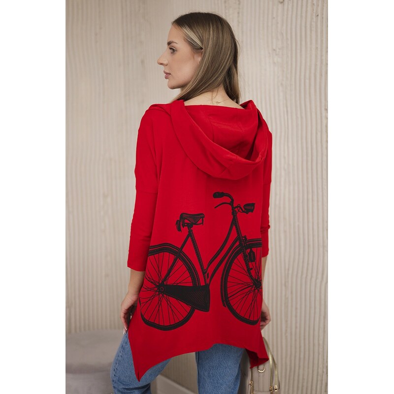 Kesi MMikina s cyklistickým potiskem červená