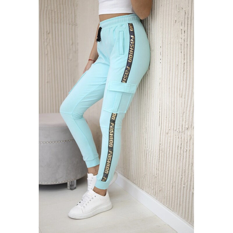 Kesi Kalhoty cargo mint