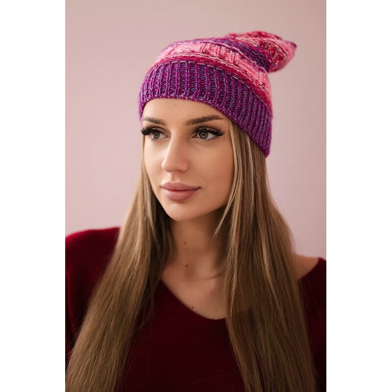 Kesi Fleecová čepice Patrycja K254 pink neon+violet