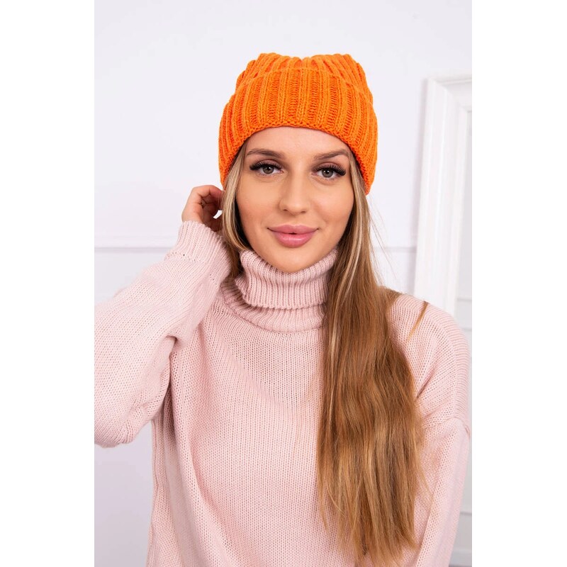 Kesi Čepice s rolováním Magda K293 orange neon