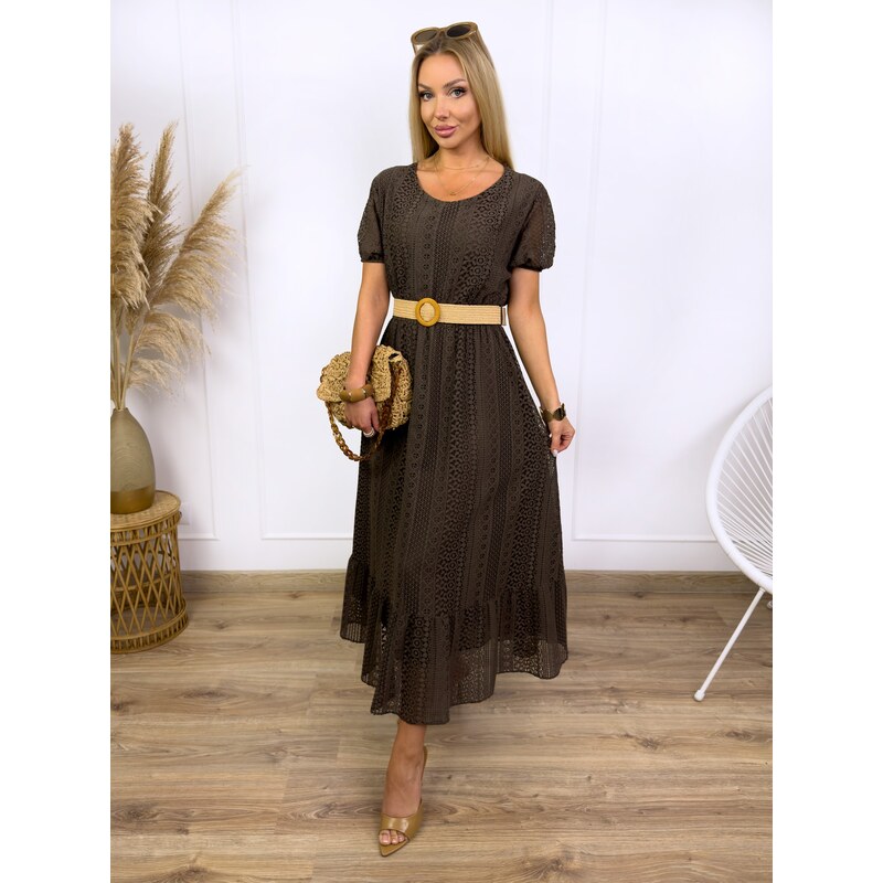 Fashionweek Krajkové Dlouhé šaty s páskem BOHO LACE IT-RAMINA