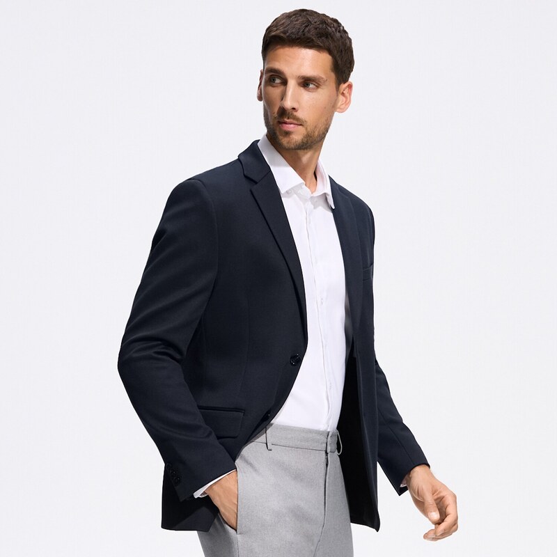 Reserved - Blejzr slim fit - tmavomodrá