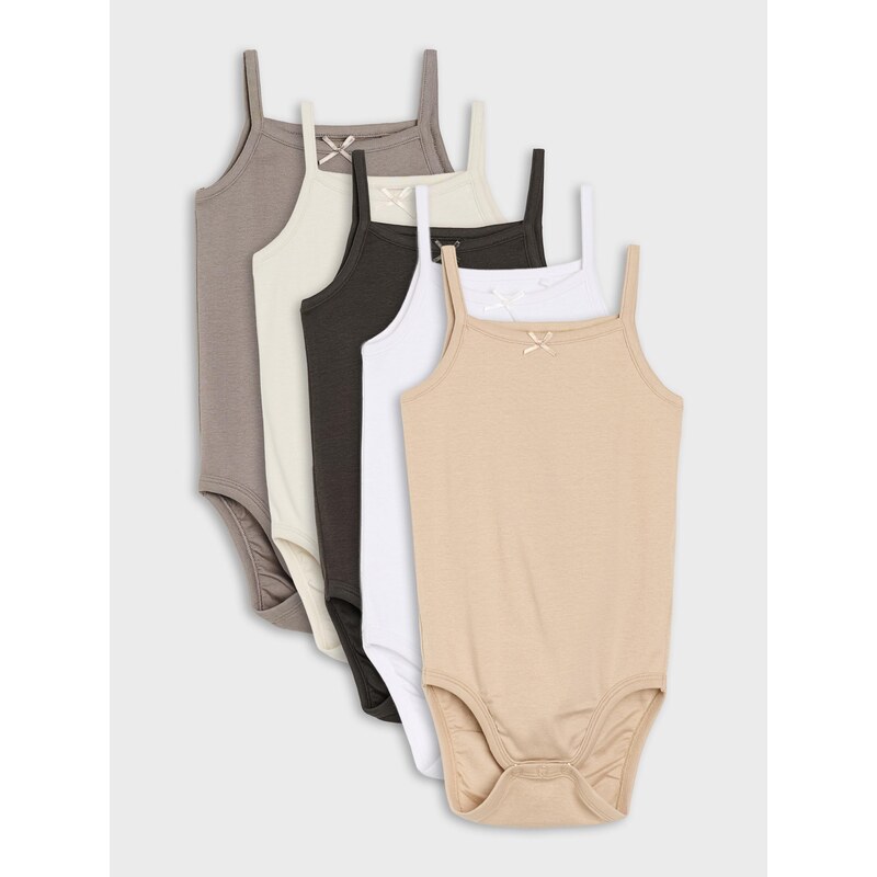 Sinsay - Bavlněné body na ramínka 5 pack - béžová
