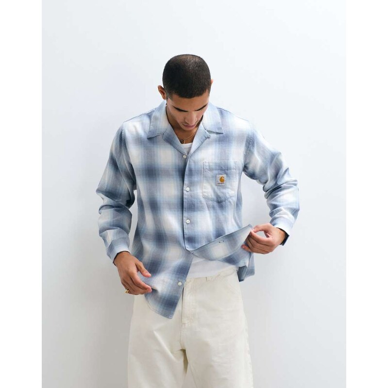 Carhartt WIP long sleeve tyers shirt in blue check