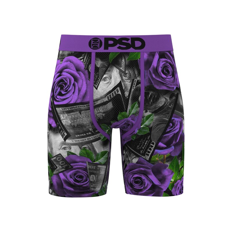 PSD Boxerky tmavě šedá / fialová