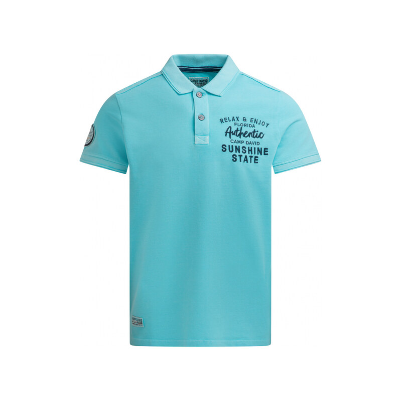 CAMP DAVID Polo tričko z pike s výšivkou na zadech